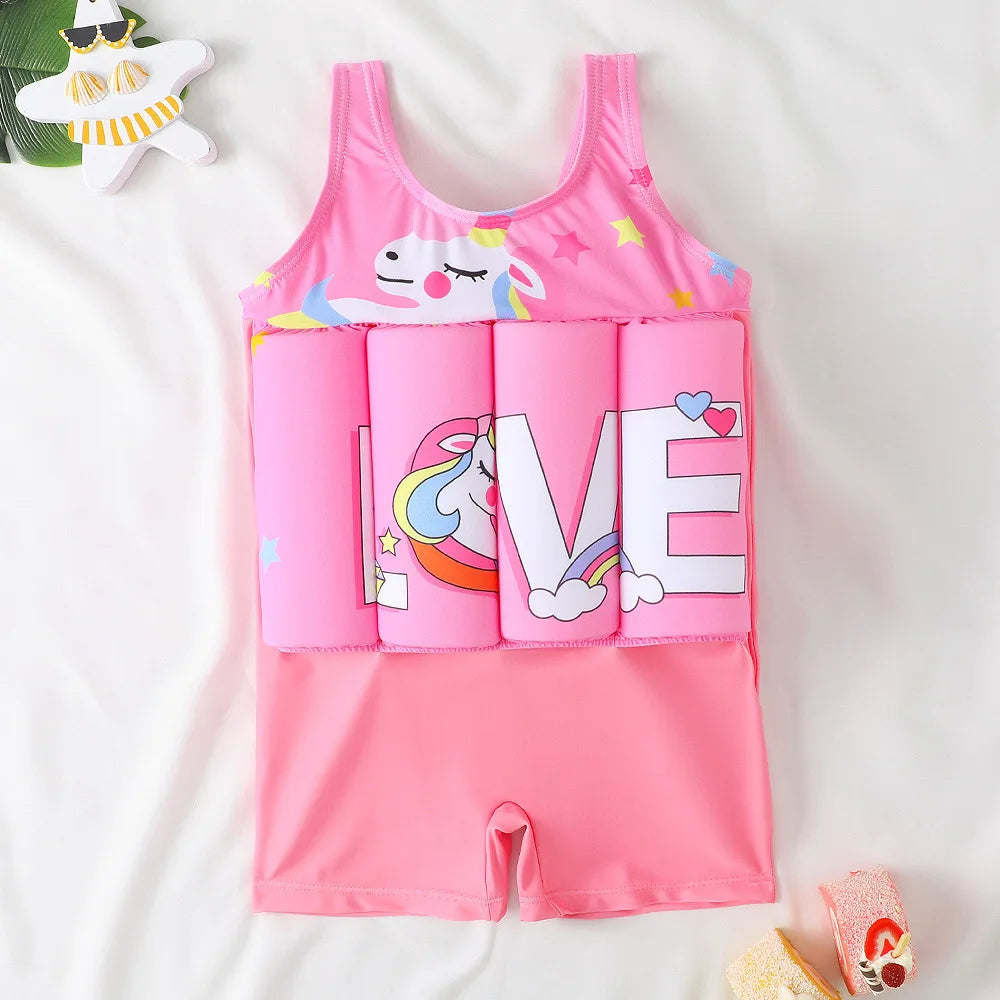 Buoyancy Swimsuit Kids One Piece Boys Girls Swimwear Suit Baby 1 2 3 4 5 Yrs Blue Space Dinosaur Children Swimming Training Vest