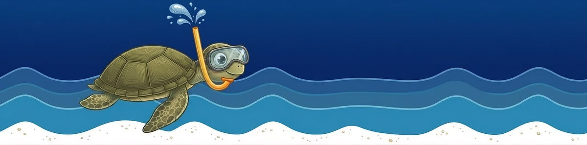 Tortuga marina nadando con esnorquel